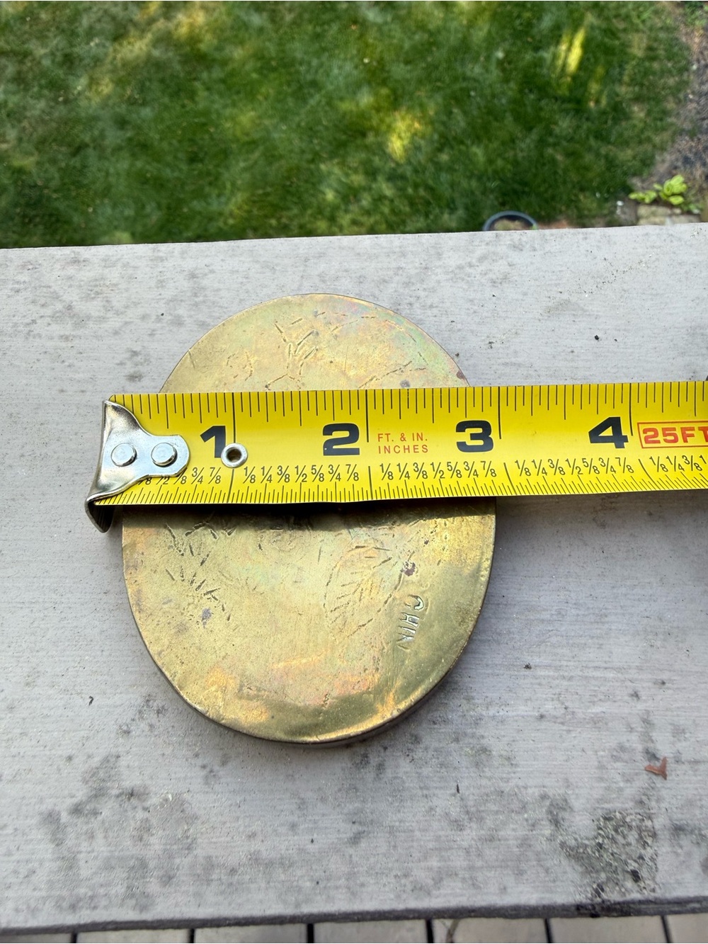 Vintage brass oval trinket box